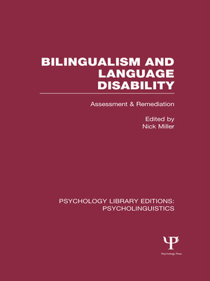 cover image of Bilingualism and Language Disability (PLE